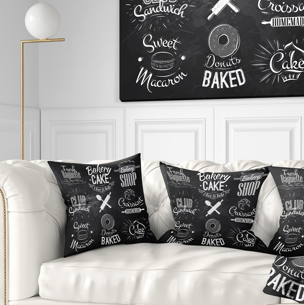 Designart Bakery Characters - Abstract Throw Pillow - 18x18