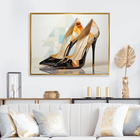 Designart "Balance High Hells composition" Fashion Floater Framed Canvas Print