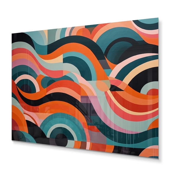 Designart "Balanced Abstract Forms III" Modern Midcentury Metal Wall Art
