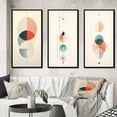 thumbnail image 1 of Designart "Balanced Abstract Geometrics in Retro I" Modern Geometric Framed Wall Art Set Of 3 - Blue Abstract Frame Gallery Wall Set For Home Decor, 1 of 7