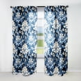 thumbnail image 1 of Designart "Balanced Blue White Damask" Damask Room Darkening Curtain Single Panel, 1 of 6