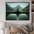thumbnail image 1 of Designart "Balancing Act In Yogic Horizon" Yoga Floater Framed Wall Art Living Room, 1 of 5