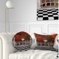 thumbnail image 1 of Designart Balcony with Clock and Tree Angels - Throw Pillow - 12x20, 1 of 5