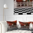 thumbnail image 1 of Designart Balcony with Clock and Tree Angels - Throw Pillow - 18x18, 1 of 5