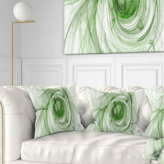 Designart Ball of Yarn Green Spiral - Abstract Throw Pillow - 16x16
