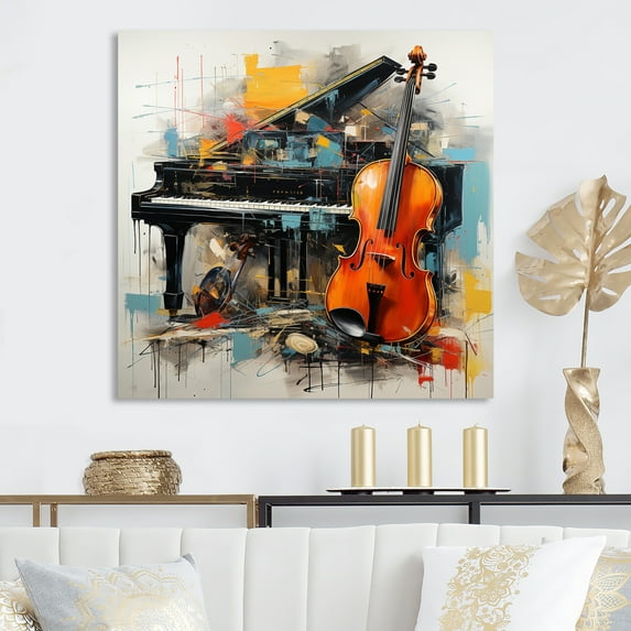 Designart "Ballad Bold Music Dynamic wall art" Music Metal Wall Art Prints