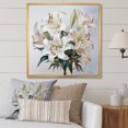 thumbnail image 1 of Designart "Ballet Of Lily Blossoms" Lilies Floater Framed Wall Art Living Room, 1 of 5