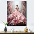 thumbnail image 1 of Designart "Ballet Solitude in Pink and White II" Abstract Canvas Wall Art - Modern Pink Abstract Spirals Entryway Wall Art Print, 1 of 6