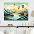 thumbnail image 1 of Designart "Balloon Ascending into the Sky I" Landscape Mountains Metal Art Living Room, 1 of 5