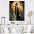 thumbnail image 1 of Designart "Ballroom Elegance in Black & Gold Woman IV" Inspirational Canvas Wall Art - Glam Black Fashion Living Room Canvas Art, 1 of 6