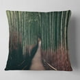 thumbnail image 1 of Designart Bamboo Grove in Arashiyama Panorama - Forest Throw Pillow - 18x18, 1 of 4