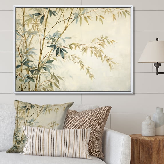 Designart "Bamboo In Minimalism" Bamboo Floater Framed Wall Decor