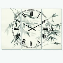 Designart 'Bamboo Leaves II' Farmhouse Wall Clock