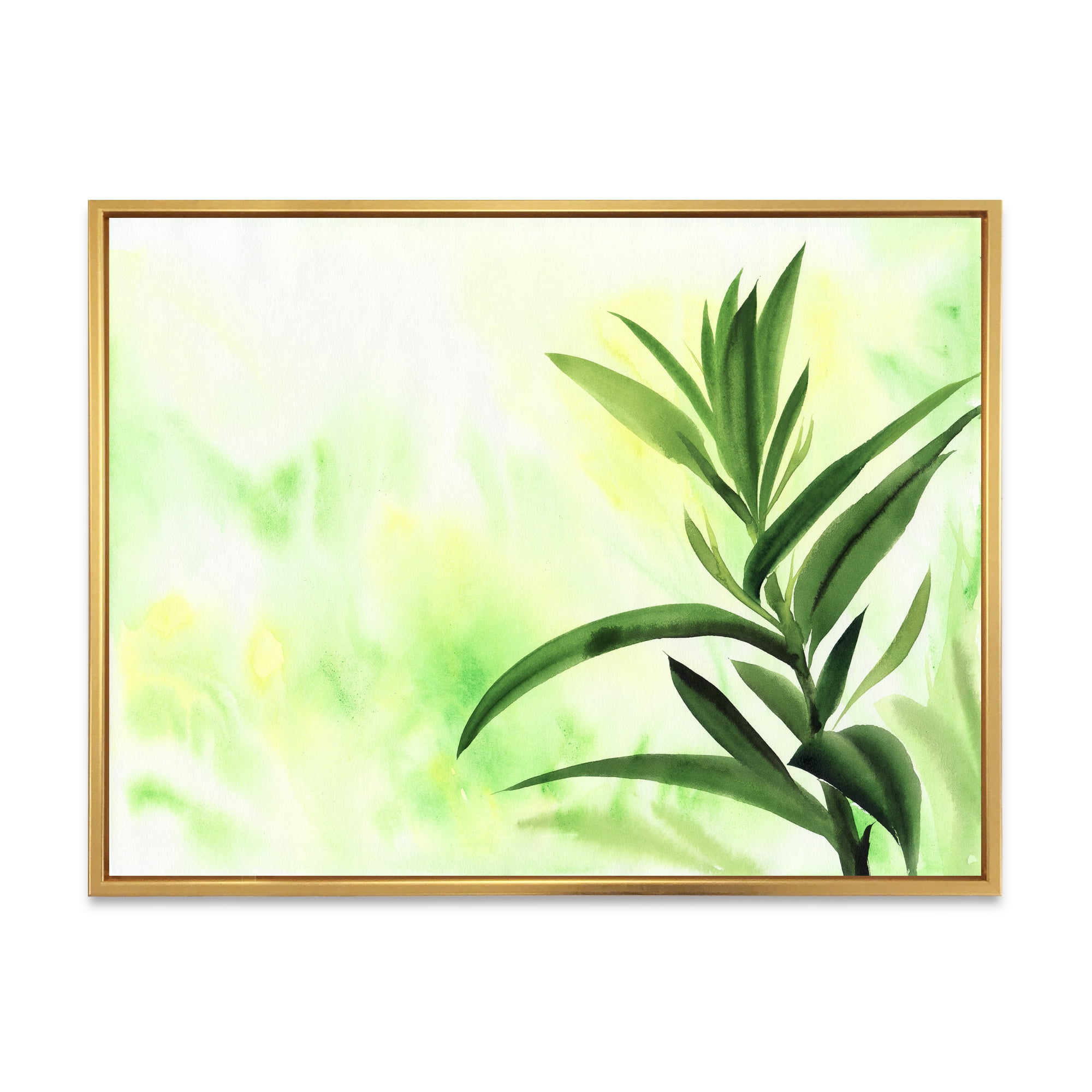 Designart 'Bamboo Palm Detail I' Traditional Framed Canvas Wall Art Print