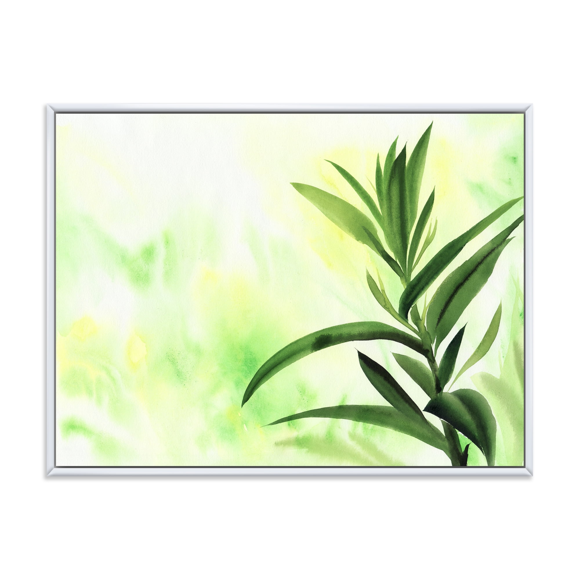 Designart 'Bamboo Palm Detail I' Traditional Framed Canvas Wall Art Print