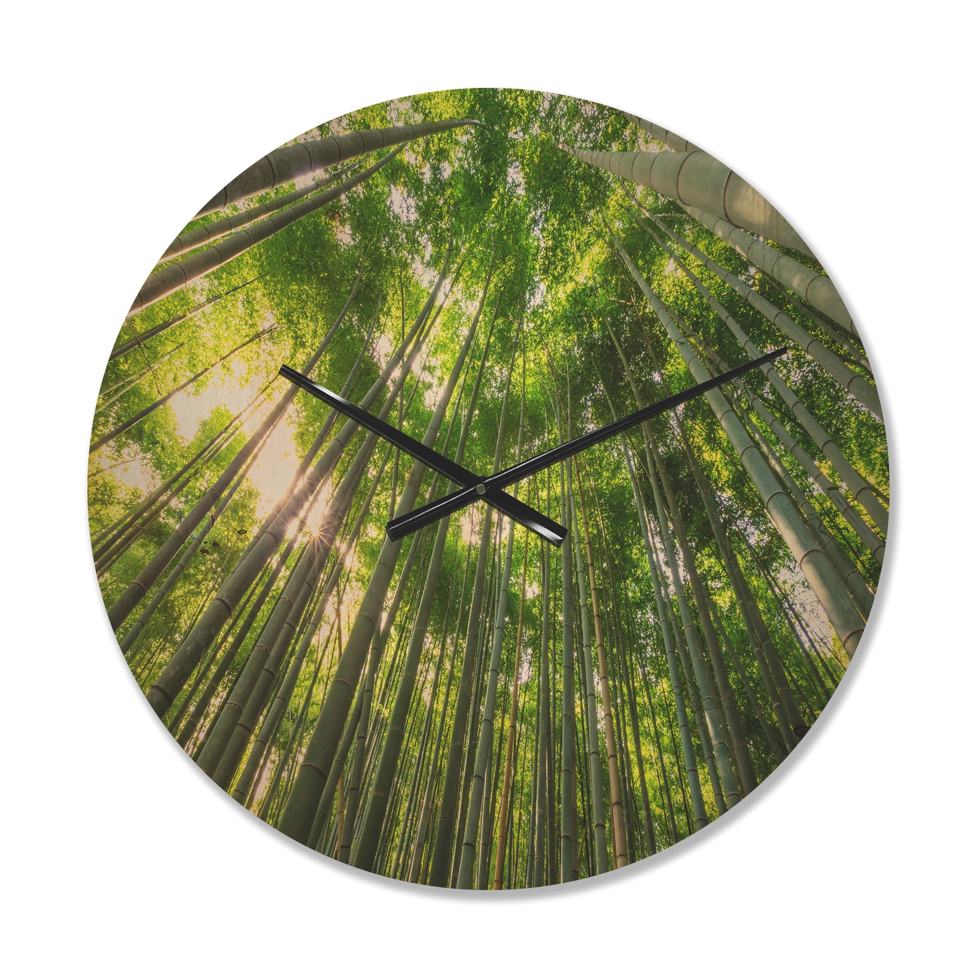 Designart 'Bamboo Peaks in Kyoto Forest ' Modern Wood Wall Clock
