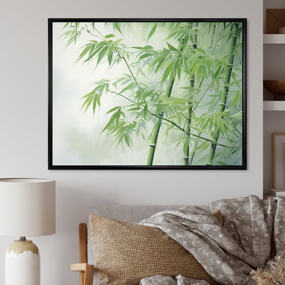 Designart "Bamboo love Dream VII" Floral Floater Framed Canvas Art Print
