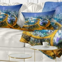 Designart Bangkok City - Cityscape Photography Throw Pillow - 12x20
