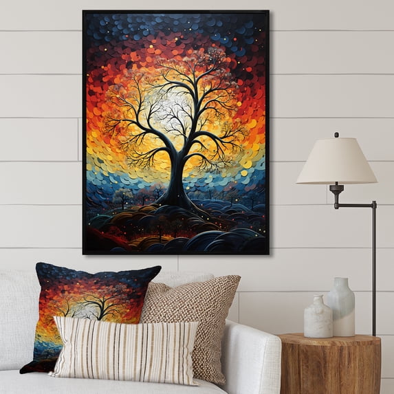 Designart "Baobab Spiritual Connection II" Tree Baobab Floater Framed Wall Art Prints