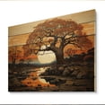 thumbnail image 1 of Designart "Baobab Tree Charm During Sunset" Tree Baobab Print on Natural Pine Wood, 1 of 5