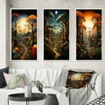 thumbnail image 1 of Designart "Baobab Tree The captivate III" Floral Framed Wall Art Set Of 3 - Orange Tree Baobab Frame Gallery Wall Set For Home Decor, 1 of 7