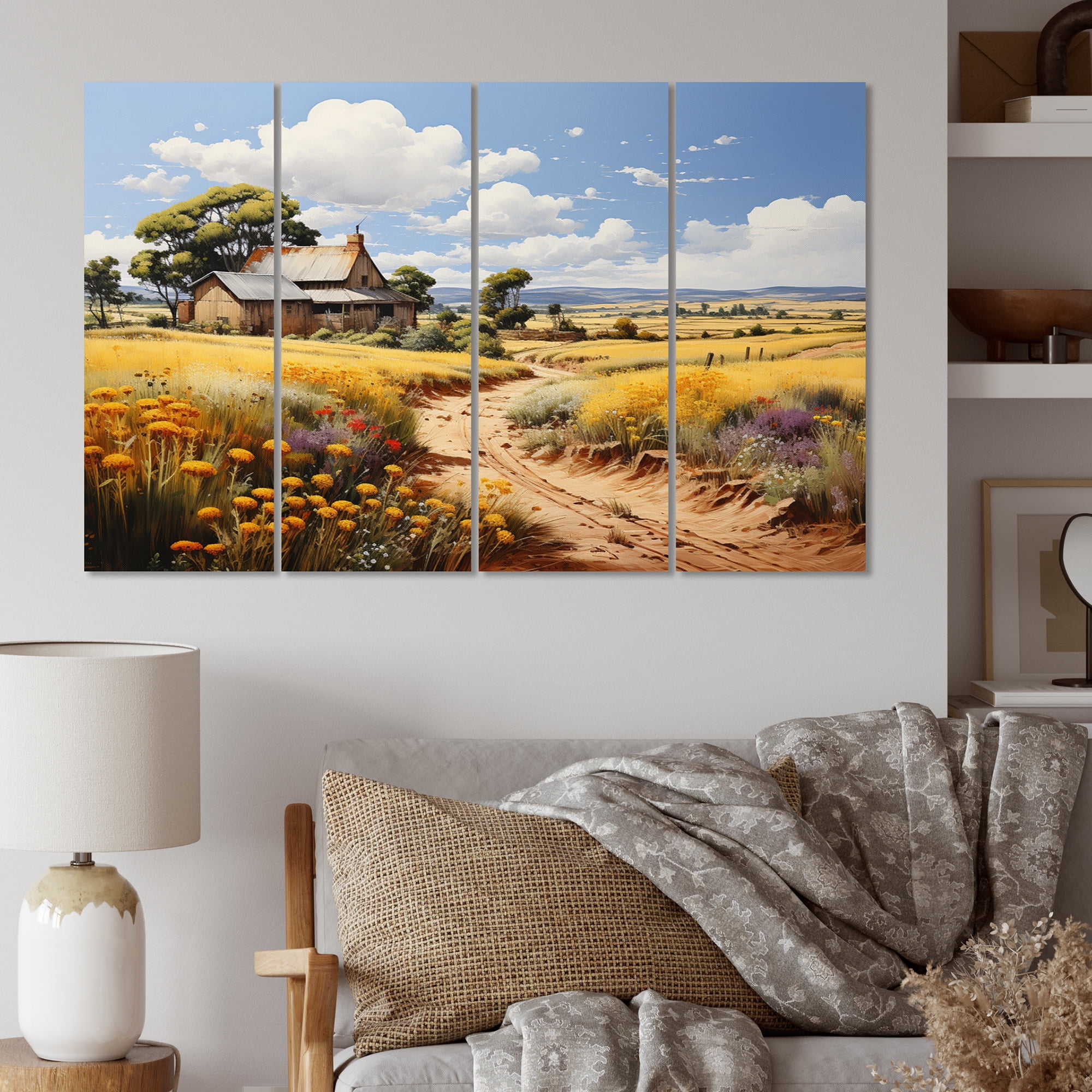 Barn Country Legacy Yellow and Blue Metal Wall Art Set