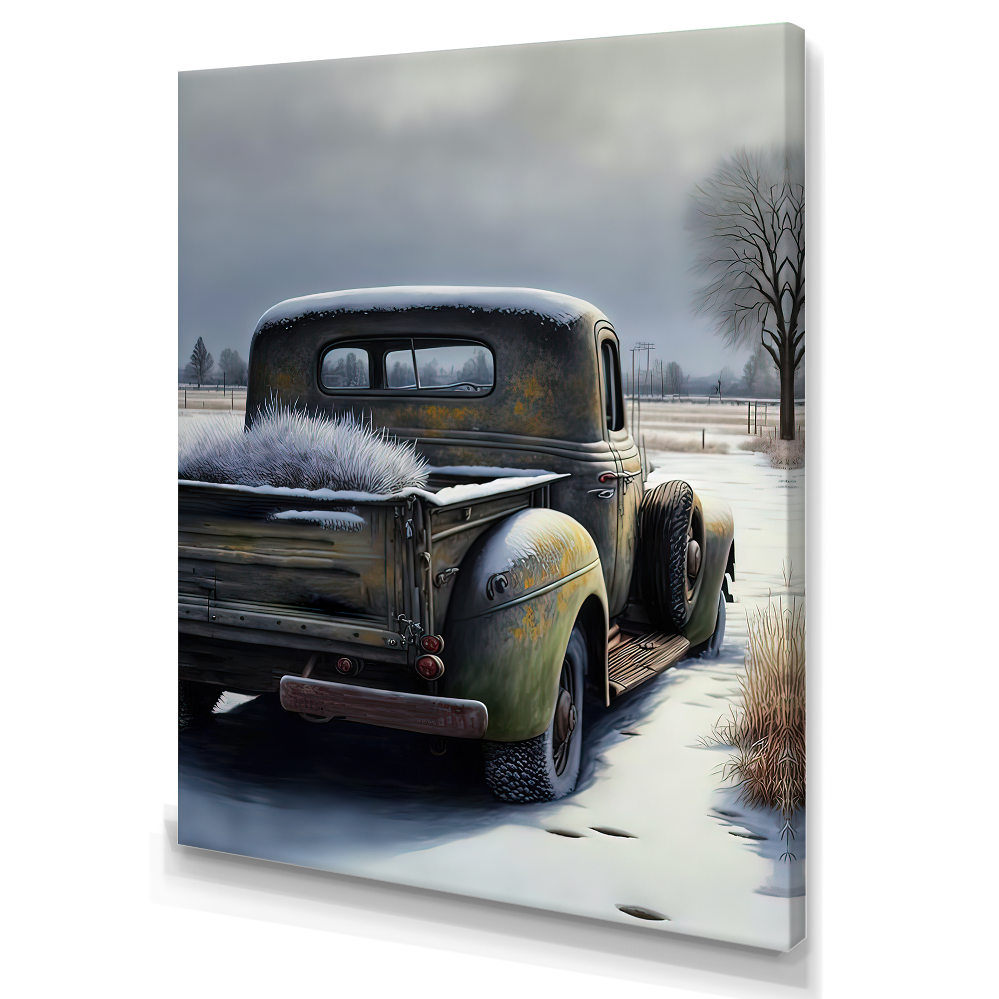 Designart Barn Flower Delivery Truck III Canvas Wall Art