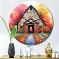 thumbnail image 1 of Designart "Barn consistency Pointillism I" Countryside Oversized Wall Clock, 1 of 5