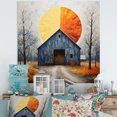 thumbnail image 1 of Designart "Barn consistency Pointillism II" Countryside Metal Art Print, 1 of 1