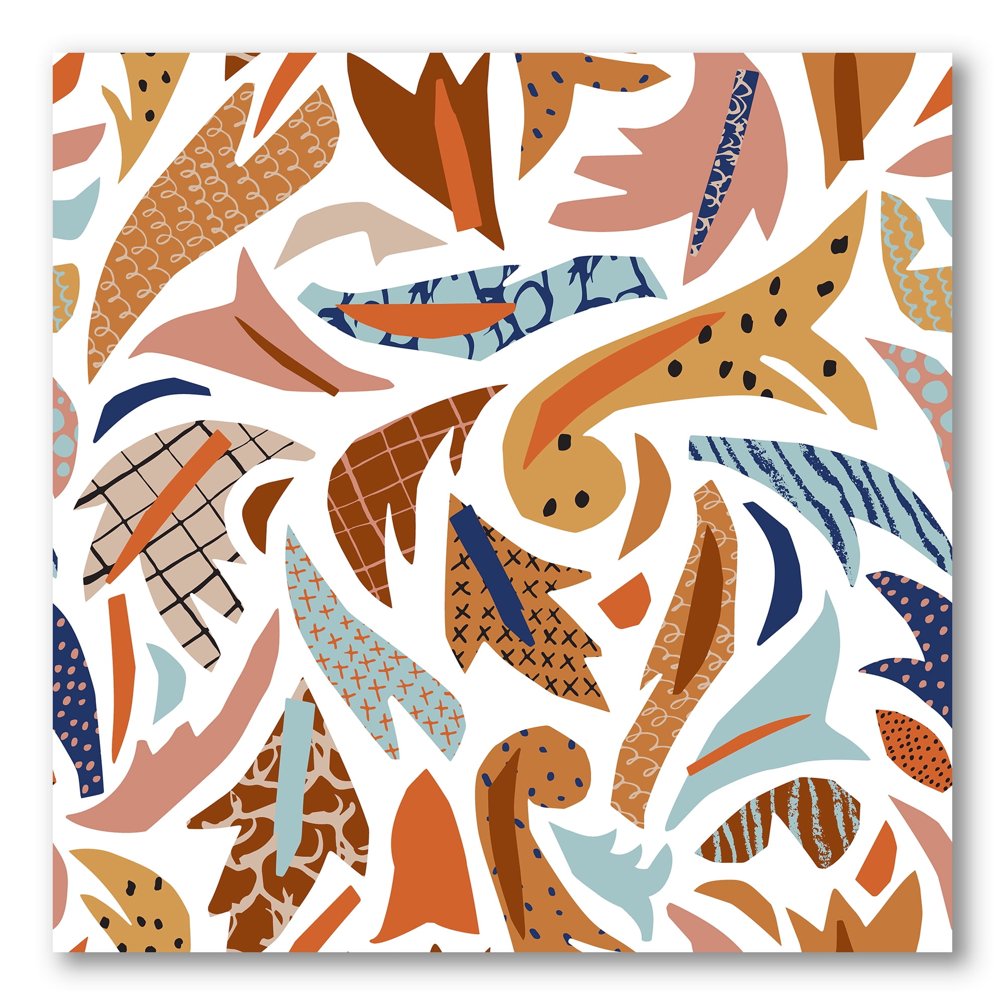 Designart ' Baroque Inspired Stylized Doodles Shapes ' Bohemian & Eclectic Canvas Wall Art Print