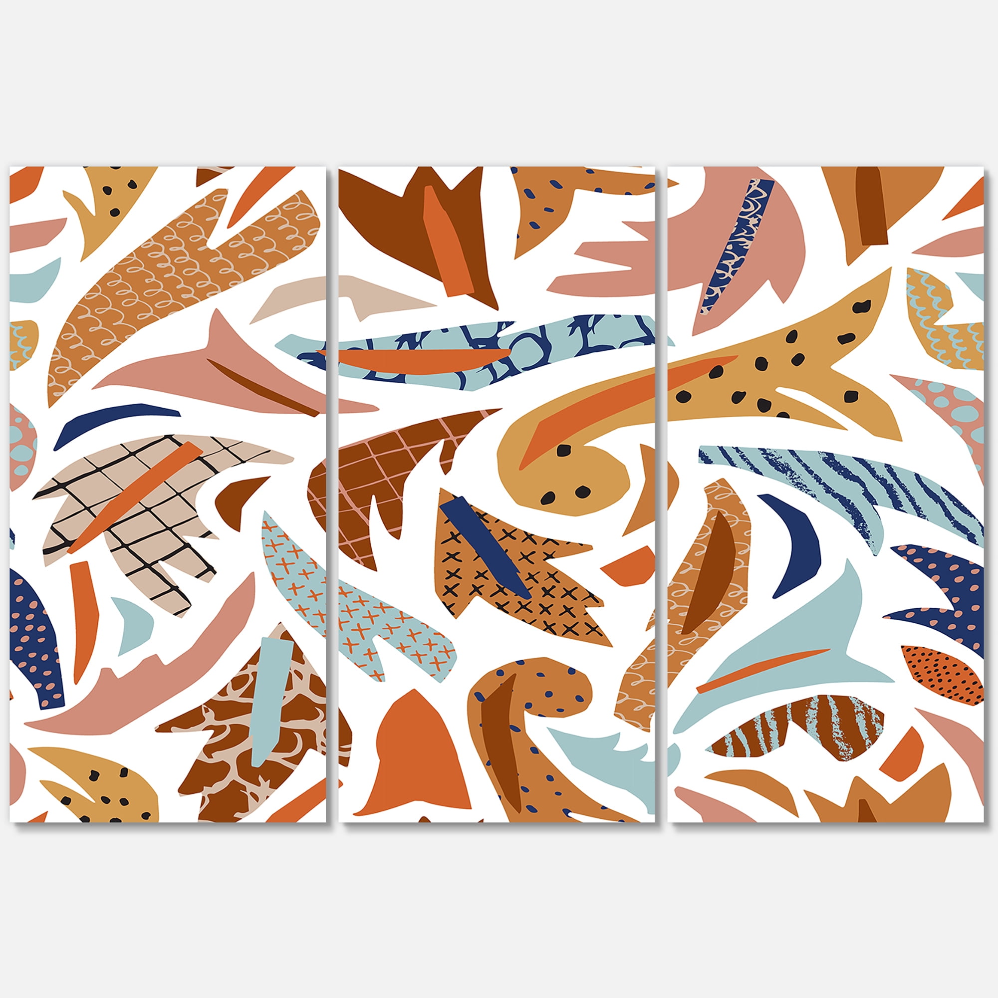 Designart ' Baroque Inspired Stylized Doodles Shapes ' Bohemian & Eclectic Canvas Wall Art Print