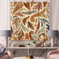 thumbnail image 1 of Designart 'Baroque Inspired Stylized Doodles Shapes' Bohemian & Eclectic Print on Natural Pine Wood, 1 of 5