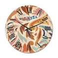 thumbnail image 1 of Designart 'Baroque Inspired Stylized Doodles Shapes' Bohemian & Eclectic Wood Wall Clock, 1 of 5