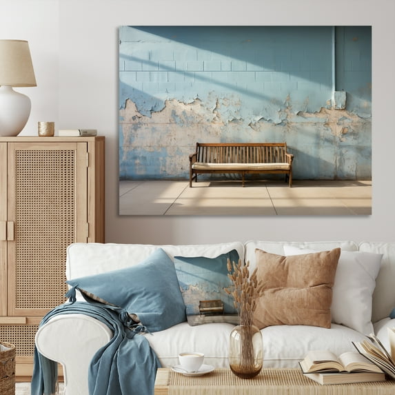 Designart "Baseball Bench Simplicity I" Landscapes Canvas Print