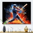 thumbnail image 1 of Designart "Baseball Swing Of EFlow II" Sports Canvas Print, 1 of 5