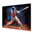 thumbnail image 1 of Designart "Baseball Swing Of EFlow IV" Sports Metal Wall Art Prints, 1 of 5