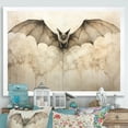 thumbnail image 1 of Designart "Bat With Open Wings In Beige" Animals Bat Picture Framed Wall Decor, 1 of 5
