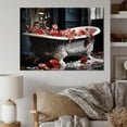 thumbnail image 1 of Designart "Bathing in Red Florals II" Bath & Laundry Wall Art Print, 1 of 5