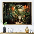 thumbnail image 1 of Designart "Bathroom Toilet Fresh botanics I" Bath & Laundry Floater Framed Wall Art Print, 1 of 7