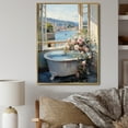 thumbnail image 1 of Designart "Bathroom in France" Floral Floater Framed Wall Art Print, 1 of 7