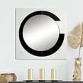 thumbnail image 1 of Designart "Bauhaus Circular Minimalism Black and White I" Modern Geometric Black Large Square Mirror - Square Bedroom Mirror Printed Wall Decor - Modern Square Printed Wall Mirror Art, 1 of 5