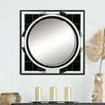 thumbnail image 1 of Designart "Bauhaus Circular Minimalism Black and White" Modern Geometric Square Mirror Wall Decor Modern - Large Black Square Bathroom Mirror - Square Printed Wall Mirror Art, 1 of 5
