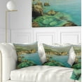thumbnail image 1 of Designart Bay Near Old Budva - Landscape Painting Throw Pillow - 18x18, 1 of 5