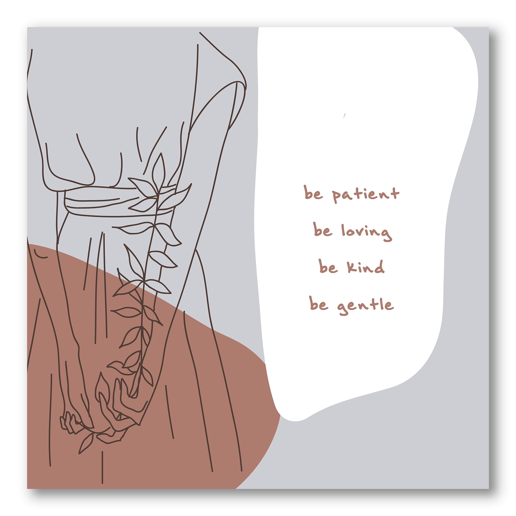 Designart ' Be Patient Be Kind Be Loving Be Patient One Line Leave ' Modern Canvas Wall Art Print