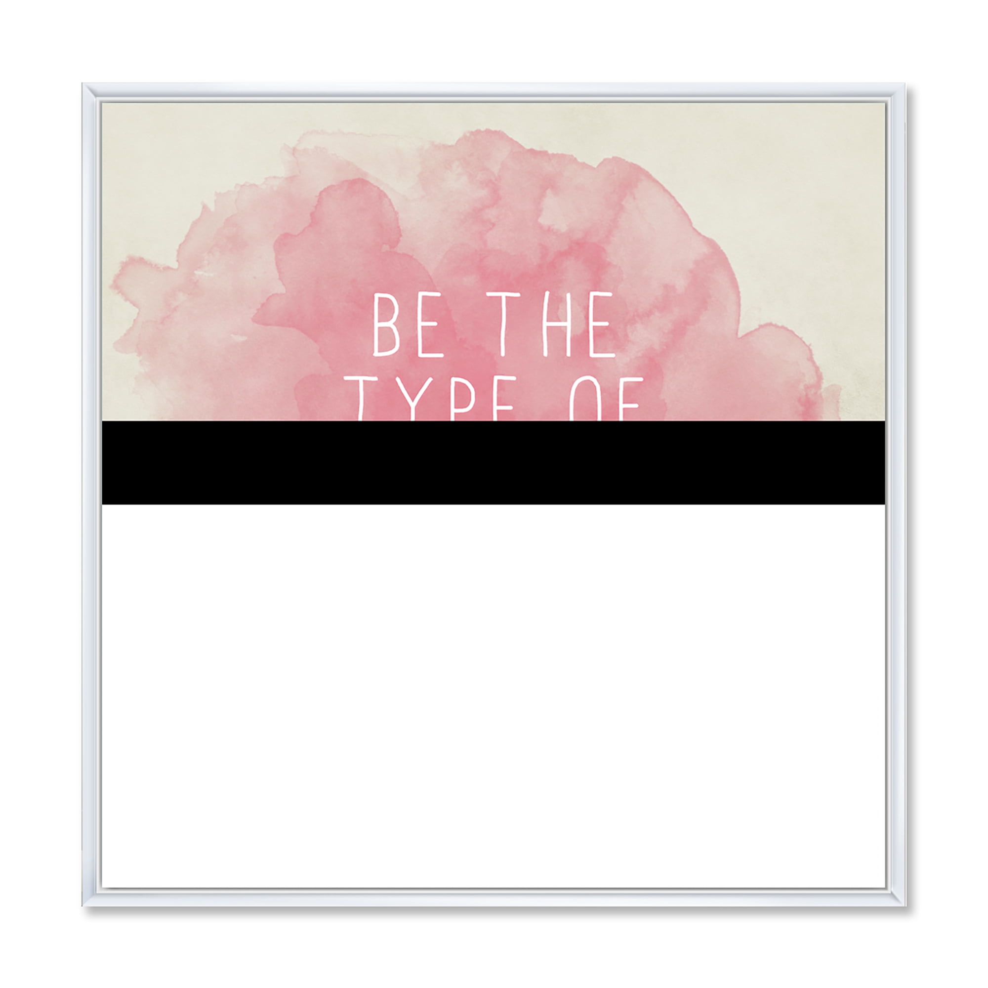 Designart 'Be The Person You Want To Meet on Pink' Traditional Framed Canvas Wall Art Print