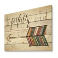 thumbnail image 1 of Designart 'Be perfectly imperfect Boho Arrow I' Bohemian & Eclectic Print on Natural Pine Wood, 1 of 3
