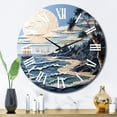 thumbnail image 1 of Designart "Beach Boat gracefulness Papercut I" Beach Oversized Wall Clock, 1 of 5