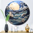 thumbnail image 1 of Designart "Beach Boat gracefulness Papercut II" Beach Oversized Wall Clock, 1 of 5