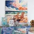 thumbnail image 1 of Designart "Beach Chairs Beautify Scenery I" Nautical & Beach Metal Wall Art Prints, 1 of 5