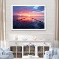 thumbnail image 1 of Designart "Beach Horizon Pier Sunset in Pink and Blue IV" Coastal Framed Wall Art Decor - Coastal Pink Coastal Pier Entryway Framed Wall Art Print, 1 of 6